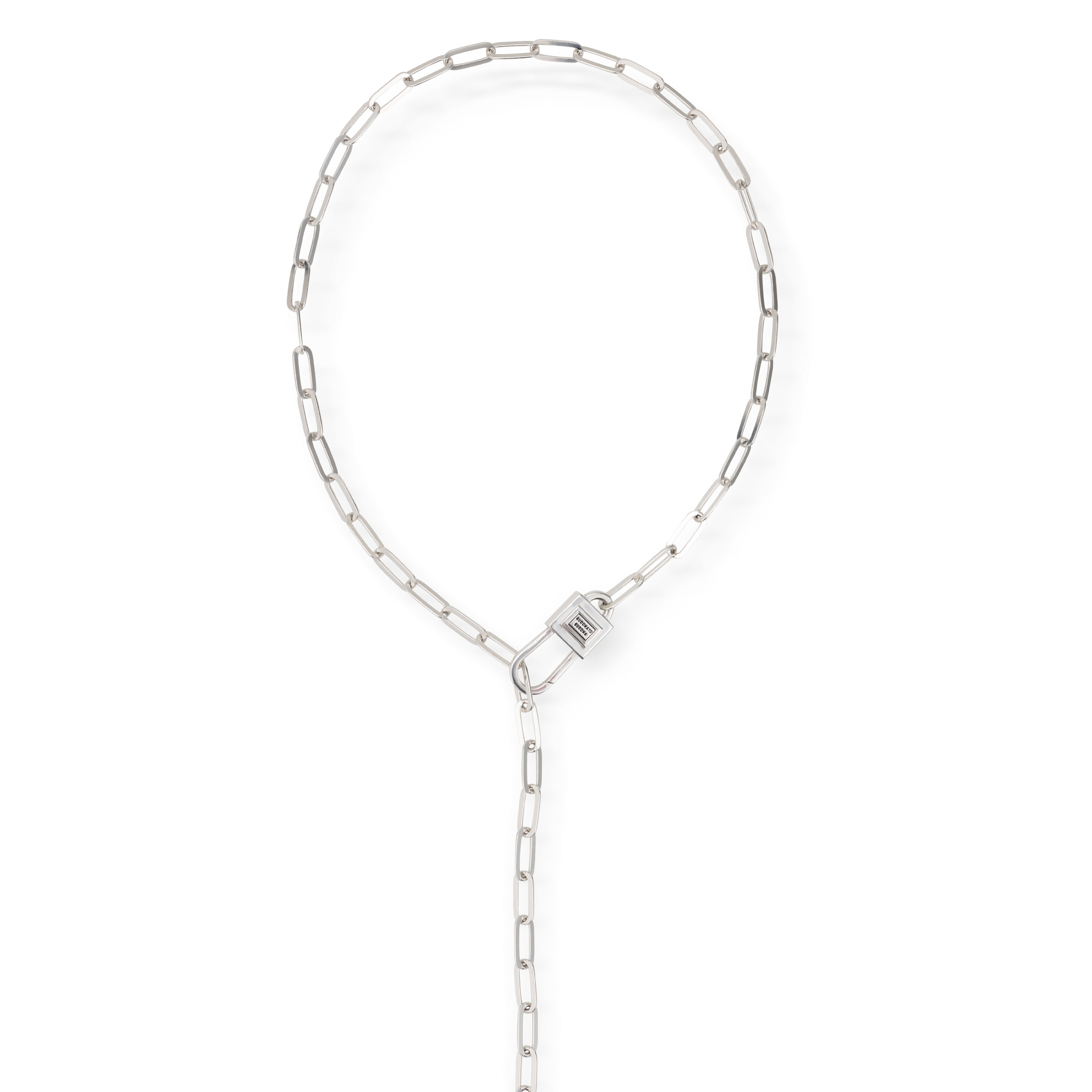 Buddha to Buddha - Zilver Y-Collier, Chainlink Lock Necklace Silver, 721, 60cm - 001J047210100